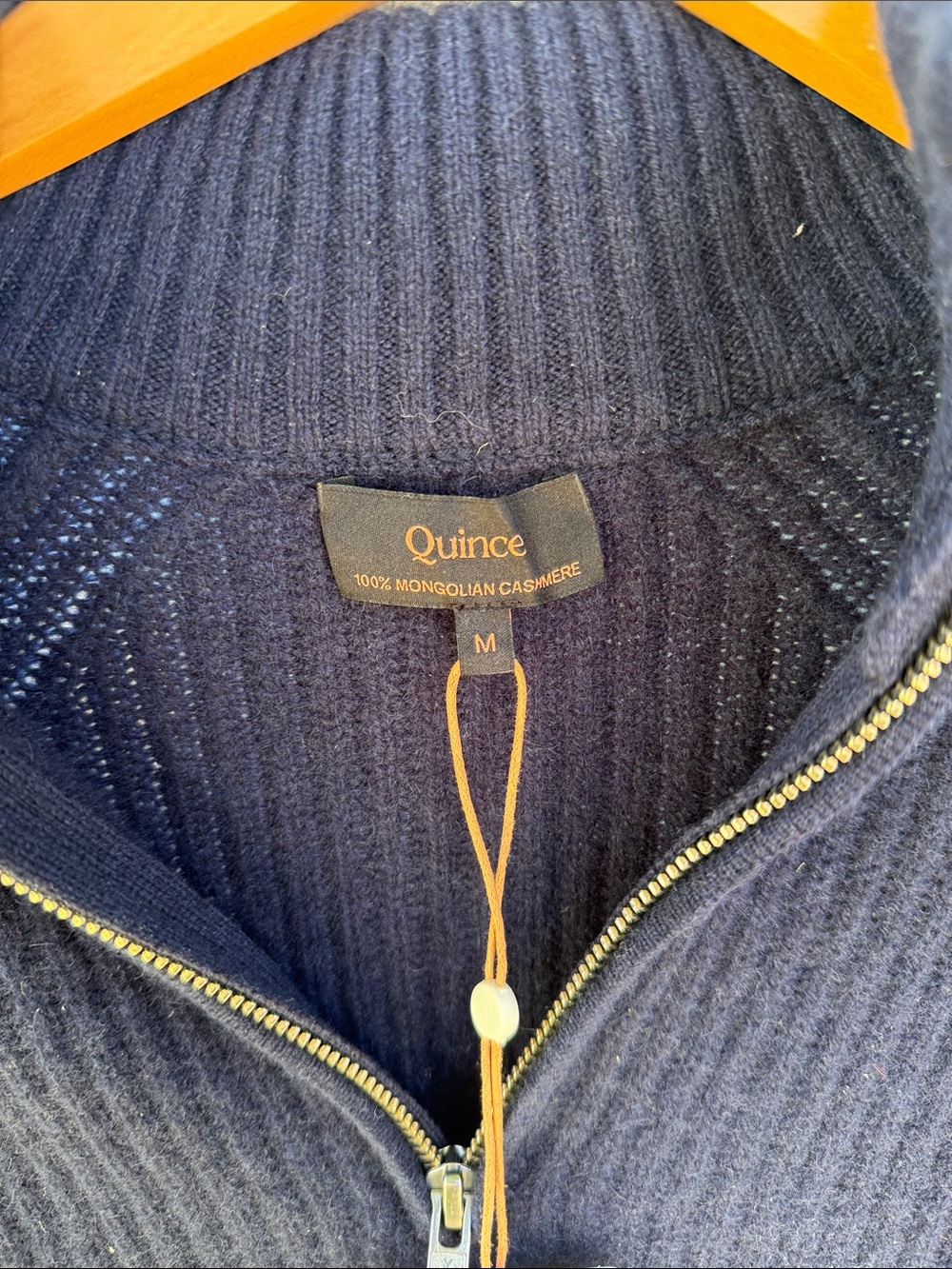 Mongolian Cashmere Fisherman Quarter Zip Sweater - Picture 5 of 8